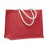 Jute tas met katoenen hengsels - rood