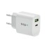 18W 2-poorts USB EU-stekker - wit