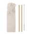 Bamboo rietjes en borstel set - beige